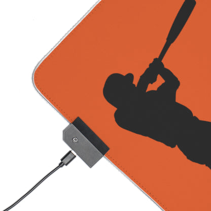 LED Gaming Mouse Pad: Baseball Orange