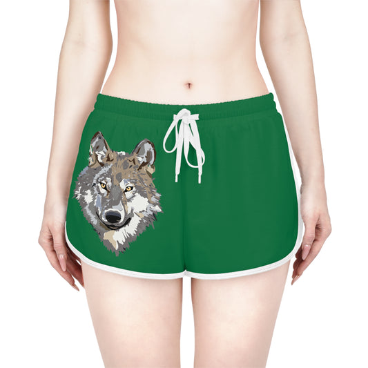 Women's Relaxed Shorts: Wolves Dark Green