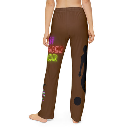 Kids Pajama Pants: Soccer Brown