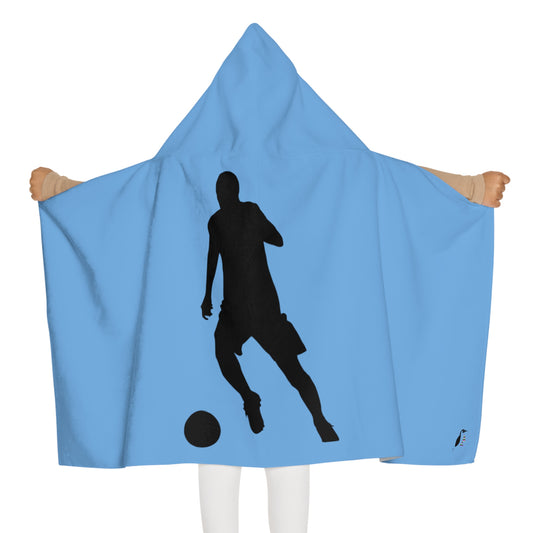 Youth Hooded Towel: Soccer Lite Blue