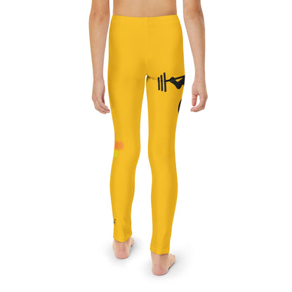 Youth Full-Length Leggings: Weightlifting Yellow