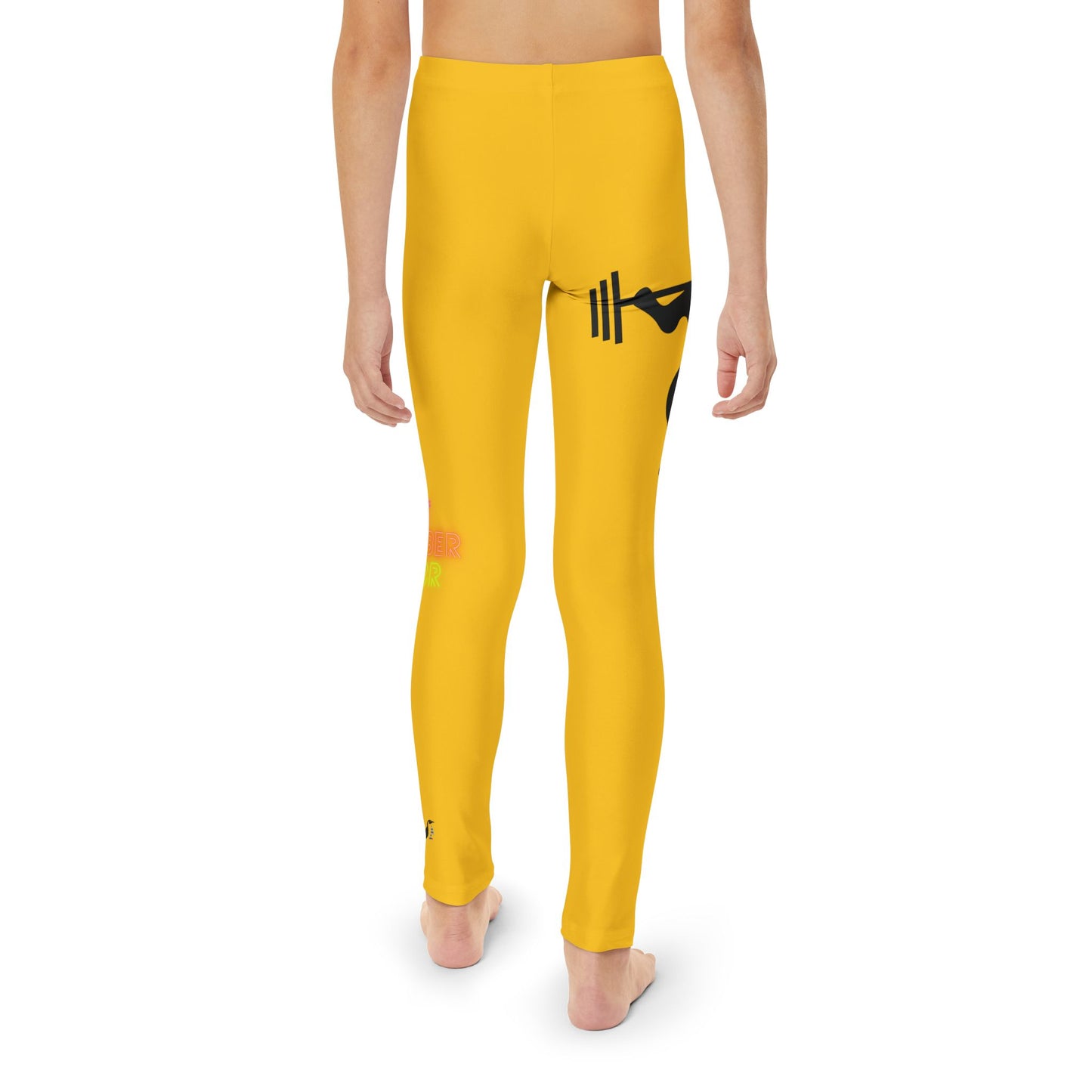 Youth Full-Length Leggings: Weightlifting Yellow