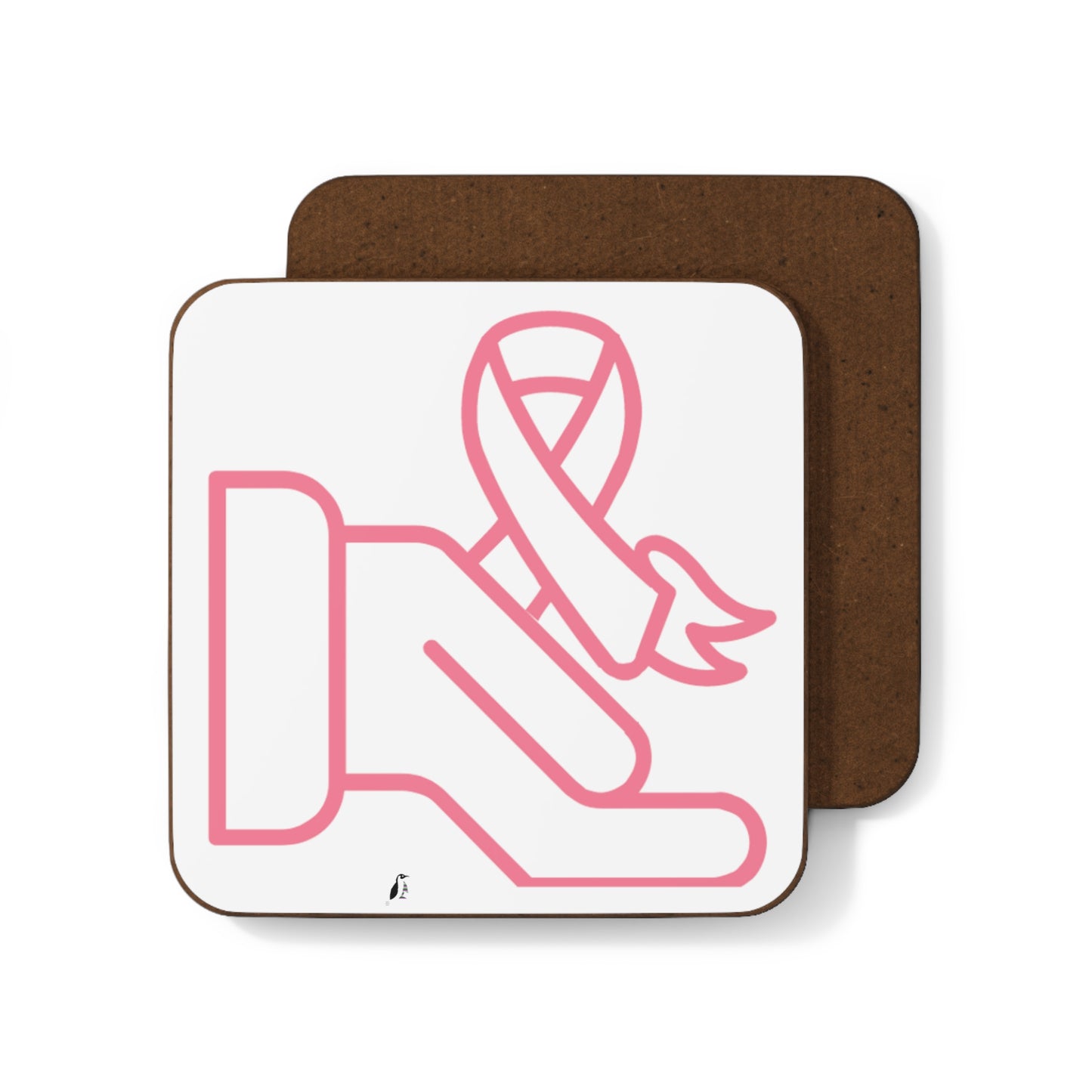 Hardboard Back Coaster: Fight Cancer White