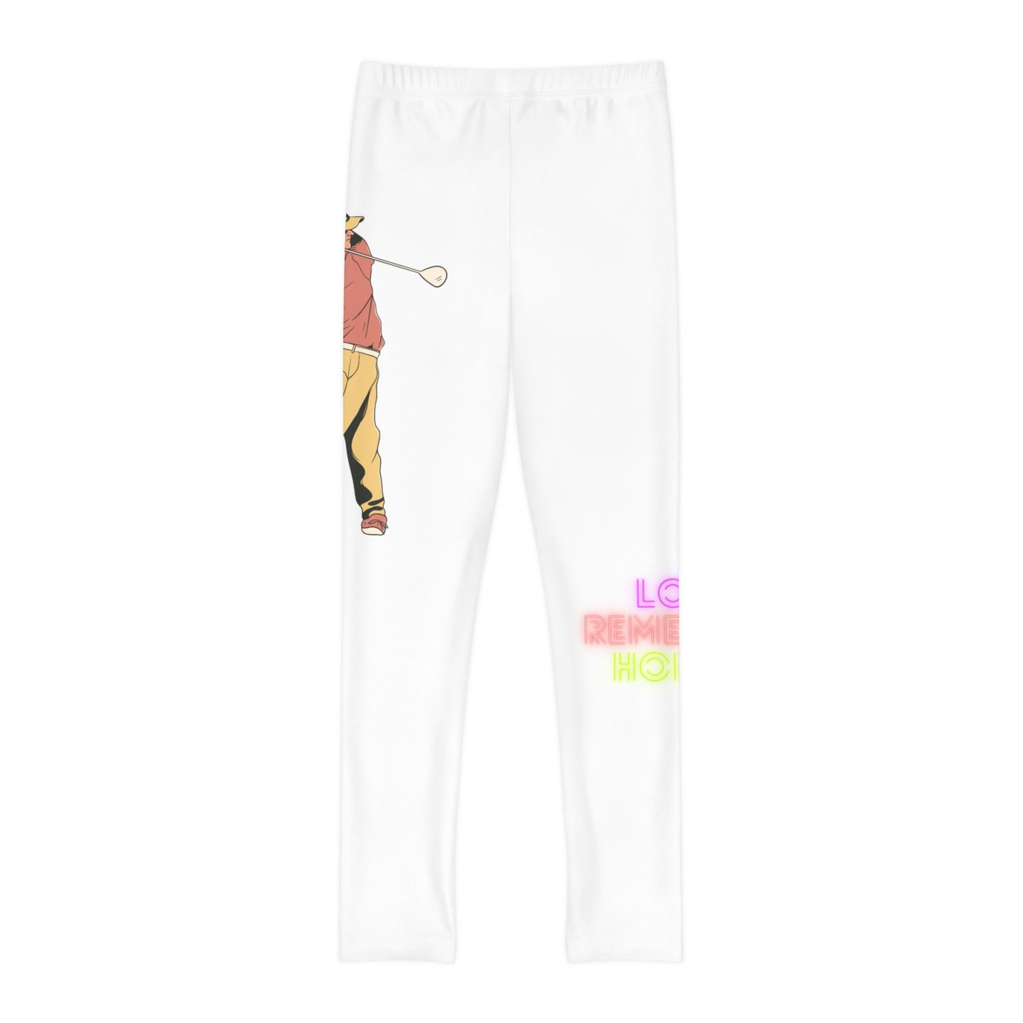 Youth Full-Length Leggings: Golf White