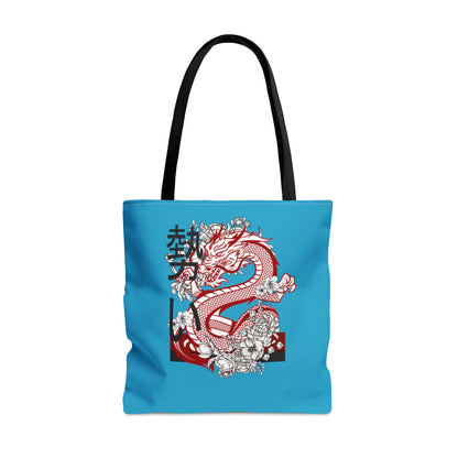 Tote Bag: Dragons Turquoise