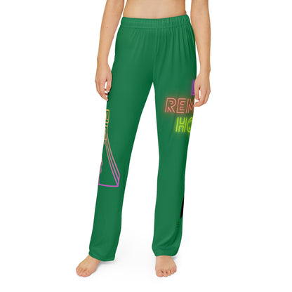 Pajama na pantalon ng mga bata: Bowling Dark Green 