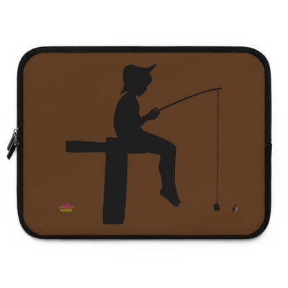 Laptop Sleeve: Fishing Brown