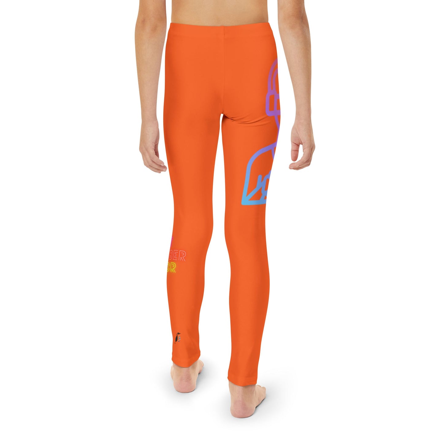 Youth Full-Length Leggings: Gaming Orange