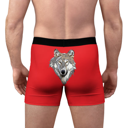 Men's Boxer Briefs: Wolves Red