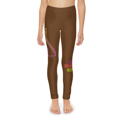 Youth Full-Length Leggings: Bowling Brown