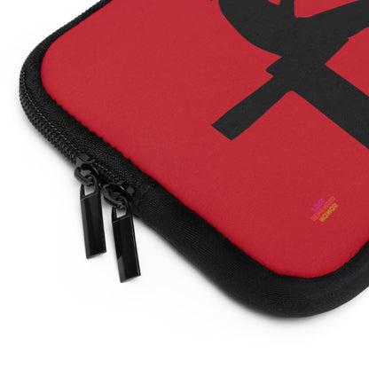 Laptop Sleeve: Fishing Dark Red