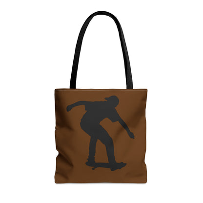 Tote Bag: Skateboarding Brown