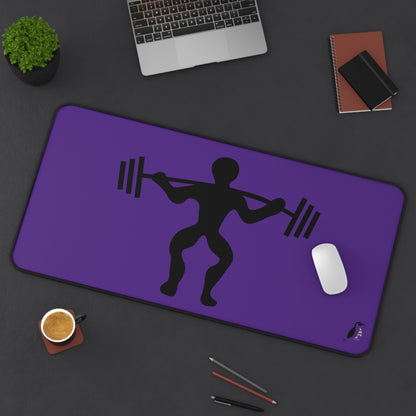 Desk Mat: Weightlifting Purple