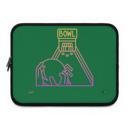 Laptop Sleeve: Bowling Dark Green