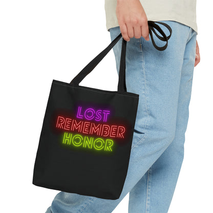 Tote Bag: Lost Remember Honor Black