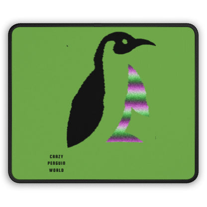 Gaming Mouse Pad: Crazy Penguin World Logo Green