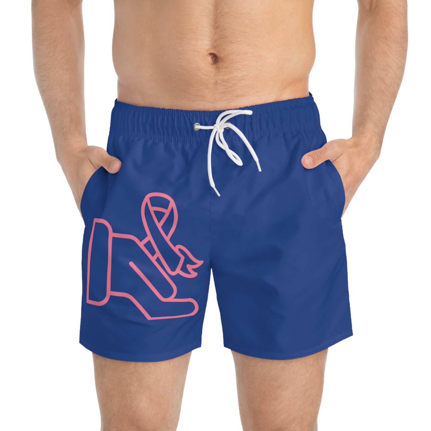 Swim Trunks: Fight Cancer Dark Blue