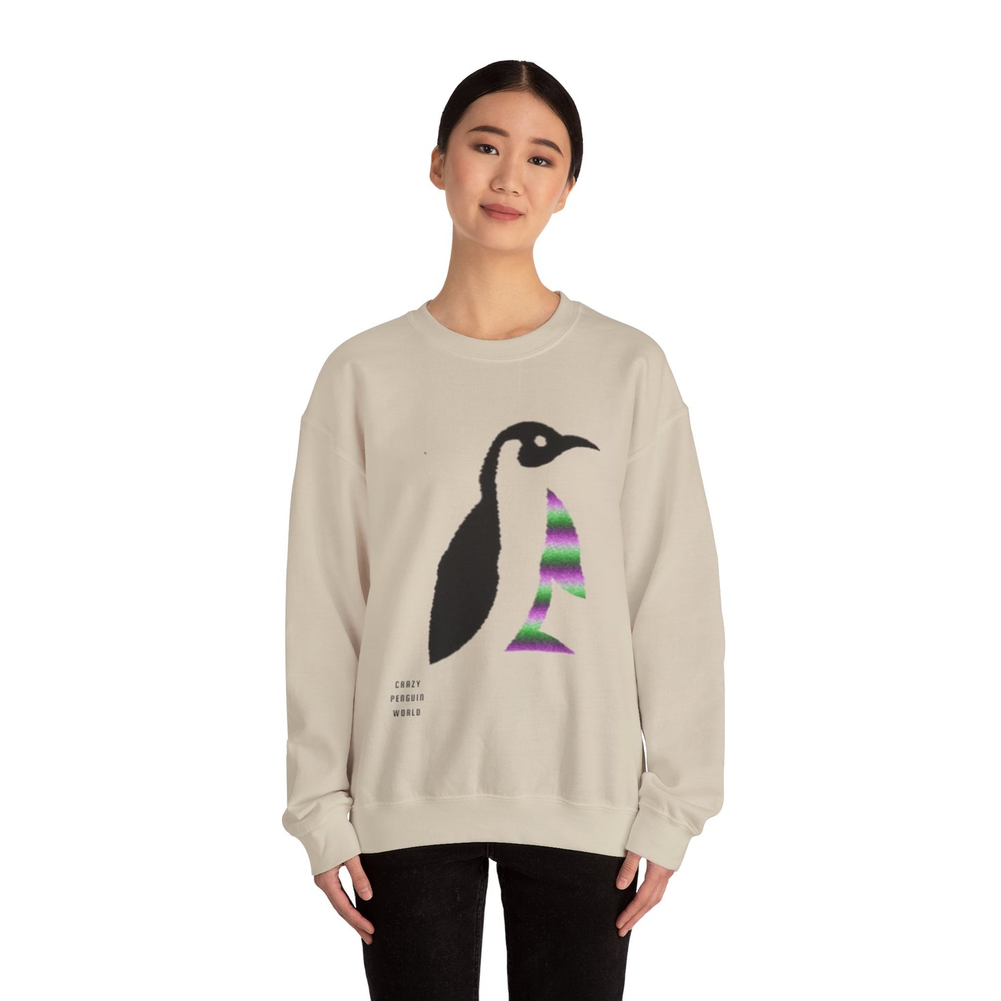 Heavy Blend™ Crewneck Sweatshirt: Crazy Penguin World Logo #1