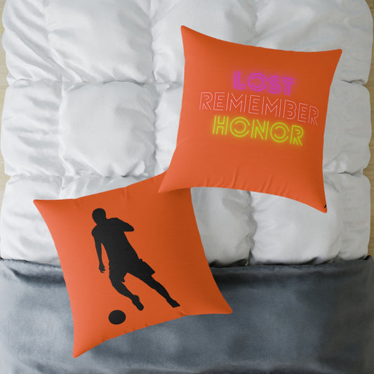Spun Polyester Pillow: Soccer Orange